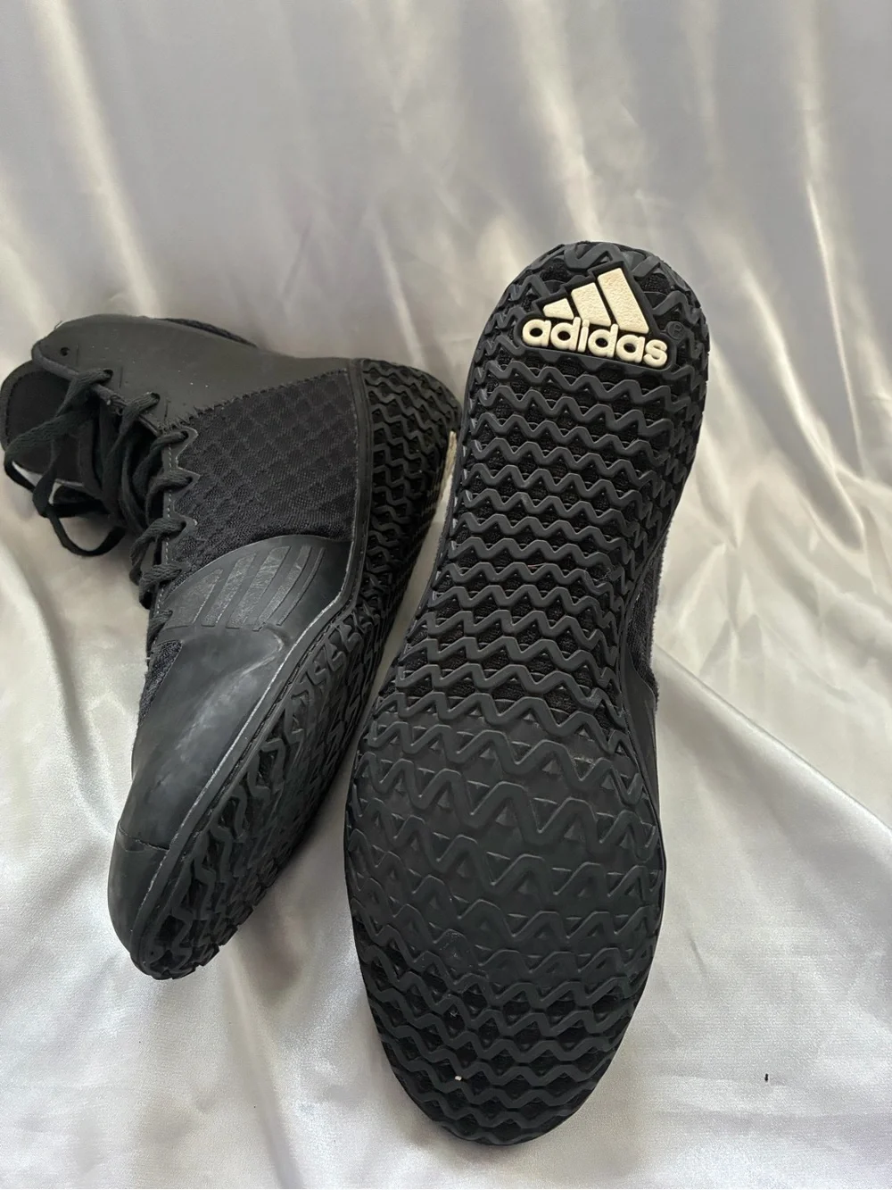 Adidas Men’s Mat Wizard 4 Wrestling Shoes Black AC6971 Good condition Sz 6.5